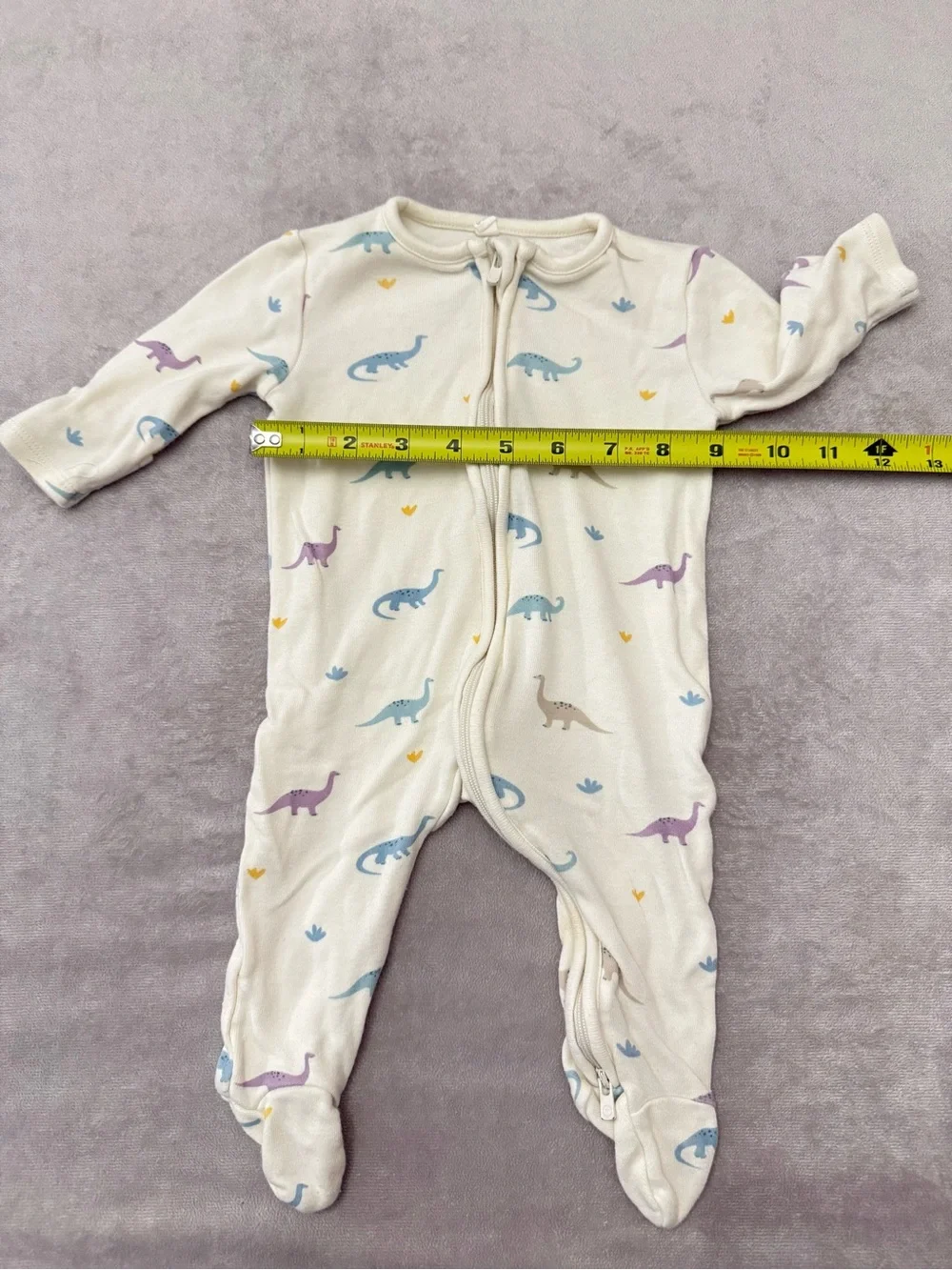 MORI Baby Footed Sleeper 0-3 Months Bamboo Organic Cotton Dinosaur Zip Pajamas